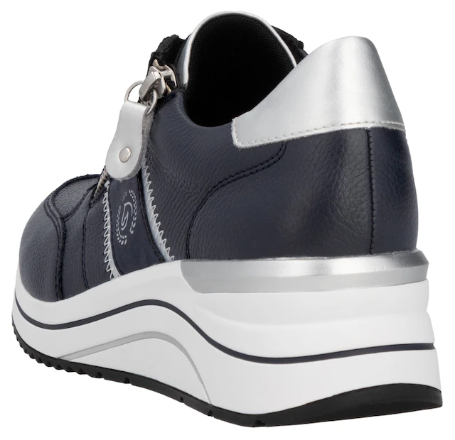 Remonte Keilsneaker , Freizeitschuh, Halbschuh, Schnürschuh mit Metallic-Kontrastbesätzen