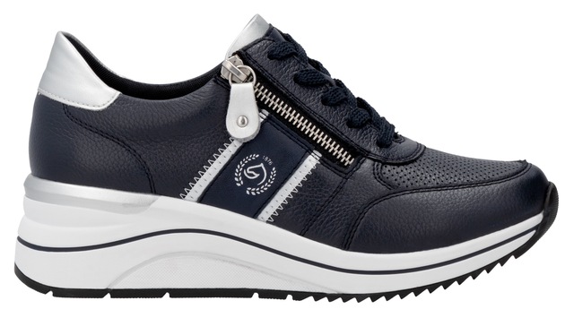 Remonte Keilsneaker , Freizeitschuh, Halbschuh, Schnürschuh mit Metallic-Kontrastbesätzen