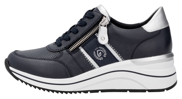 Remonte Keilsneaker , Freizeitschuh, Halbschuh, Schnürschuh mit Metallic-Kontrastbesätzen