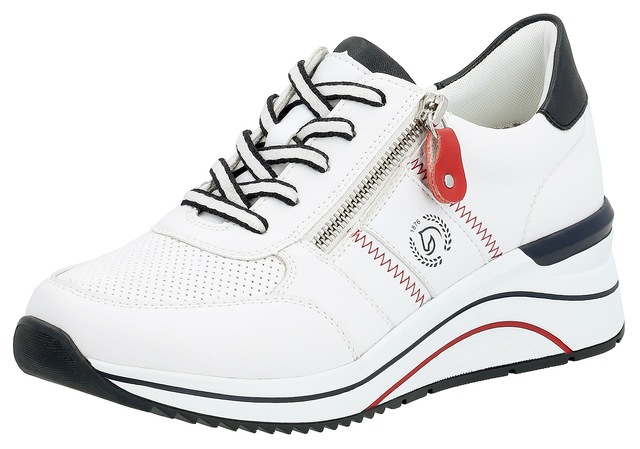 Remonte Keilsneaker , Freizeitschuh, Halbschuh, Schnürschuh mit Metallic-Kontrastbesätzen