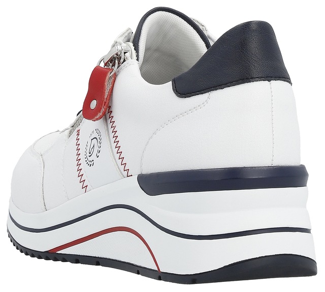 Remonte Keilsneaker , Freizeitschuh, Halbschuh, Schnürschuh mit Metallic-Kontrastbesätzen