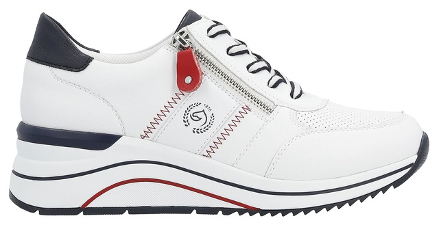Remonte Keilsneaker , Freizeitschuh, Halbschuh, Schnürschuh mit Metallic-Kontrastbesätzen