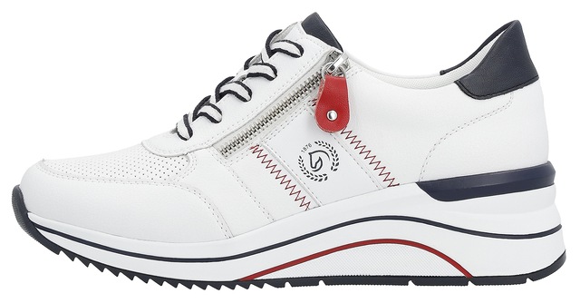 Remonte Keilsneaker , Freizeitschuh, Halbschuh, Schnürschuh mit Metallic-Kontrastbesätzen