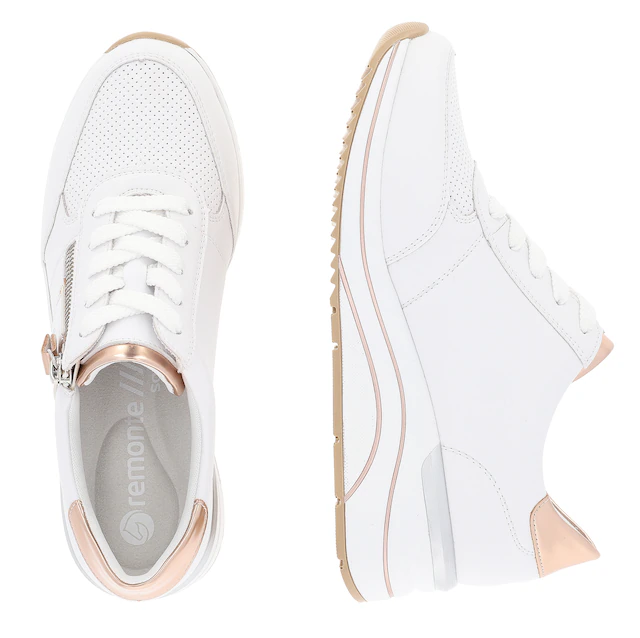 Remonte Keilsneaker , Freizeitschuh, Halbschuh, Schnürschuh mit Metallic-Kontrastbesätzen