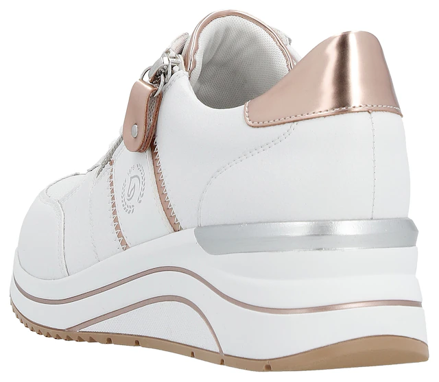 Remonte Keilsneaker , Freizeitschuh, Halbschuh, Schnürschuh mit Metallic-Kontrastbesätzen