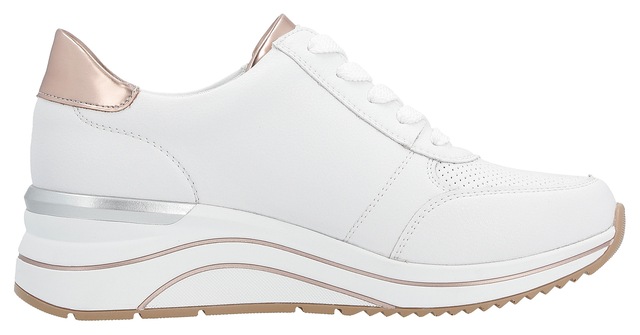 Remonte Keilsneaker , Freizeitschuh, Halbschuh, Schnürschuh mit Metallic-Kontrastbesätzen