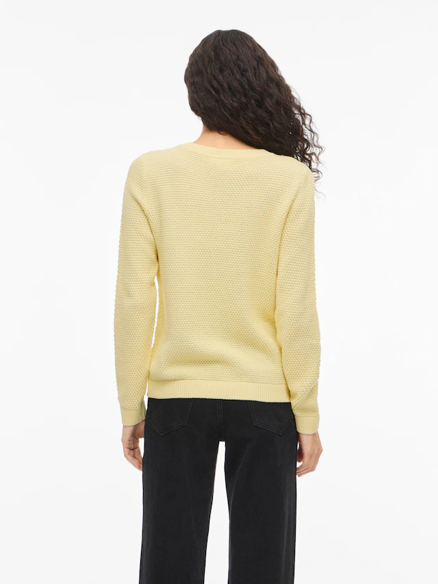 Vila Rundhalspullover »VIDALO O-NECK L/S KNIT TOP- NOOS« Baumwolle, regular fit