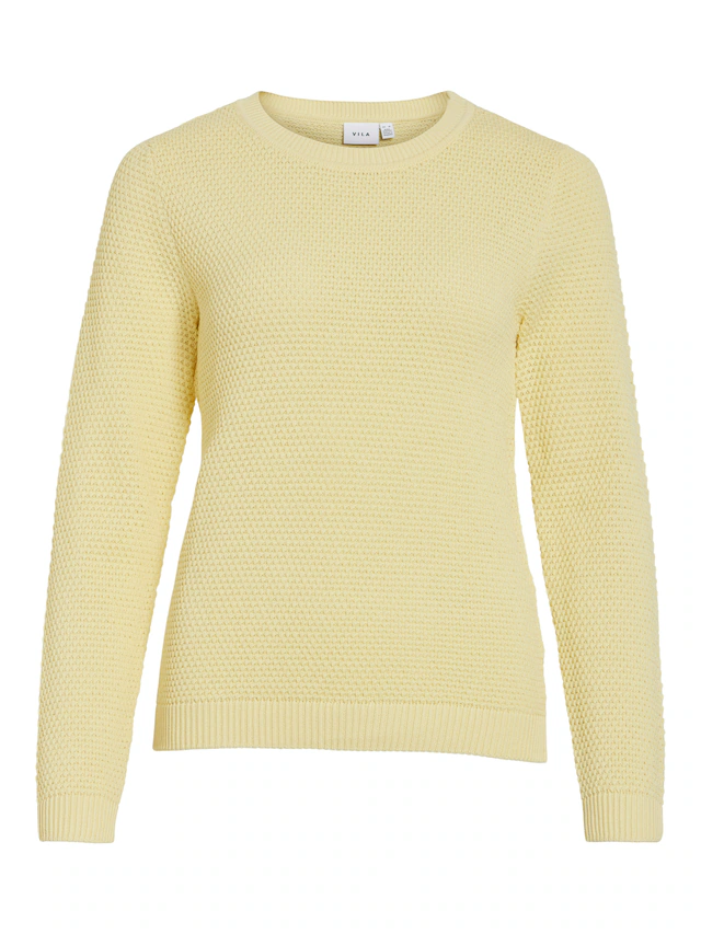 Vila Rundhalspullover »VIDALO O-NECK L/S KNIT TOP- NOOS« Baumwolle, regular fit