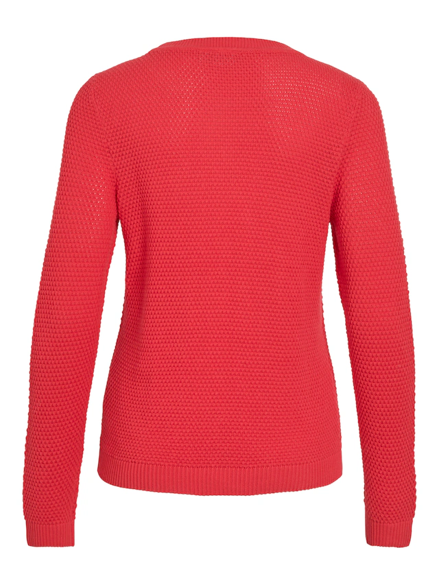 Vila Rundhalspullover »VIDALO O-NECK L/S KNIT TOP- NOOS« Baumwolle, regular fit