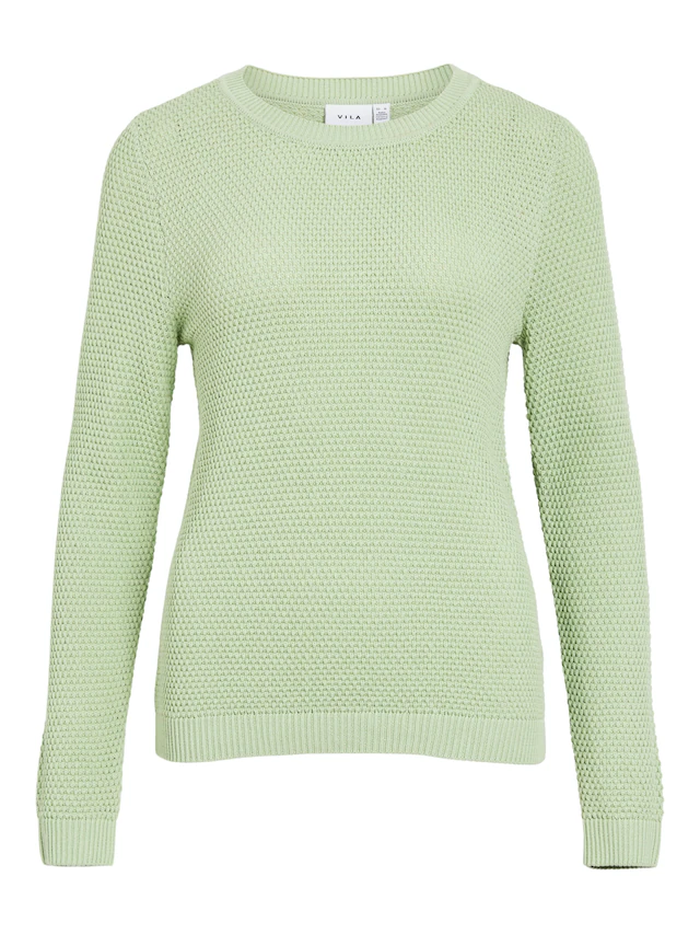 Vila Rundhalspullover »VIDALO O-NECK L/S KNIT TOP- NOOS« Baumwolle, regular fit