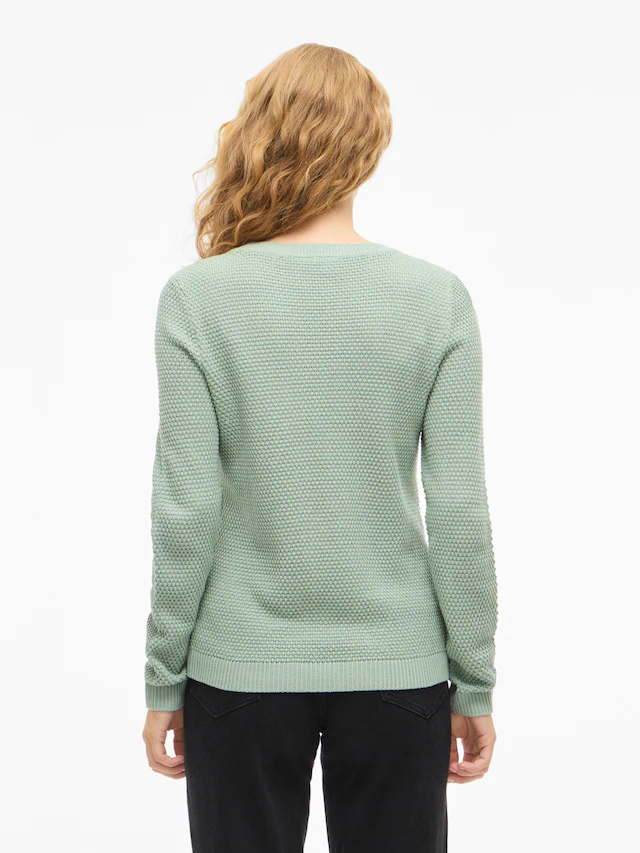 Vila Rundhalspullover »VIDALO O-NECK L/S KNIT TOP- NOOS« Baumwolle, regular fit