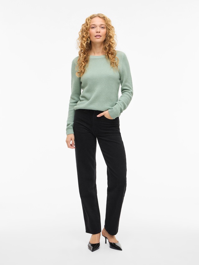 Vila Rundhalspullover »VIDALO O-NECK L/S KNIT TOP- NOOS« Baumwolle, regular fit