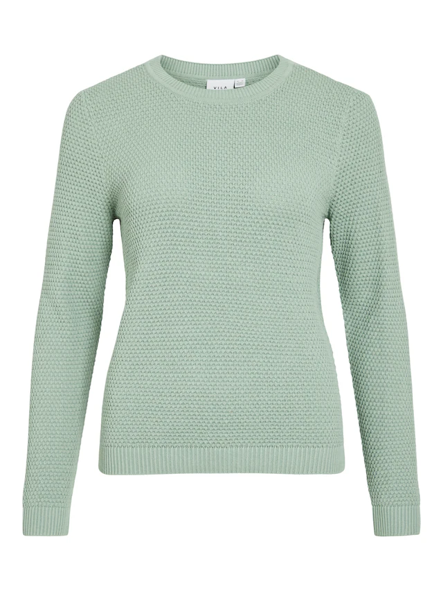 Vila Rundhalspullover »VIDALO O-NECK L/S KNIT TOP- NOOS« Baumwolle, regular fit