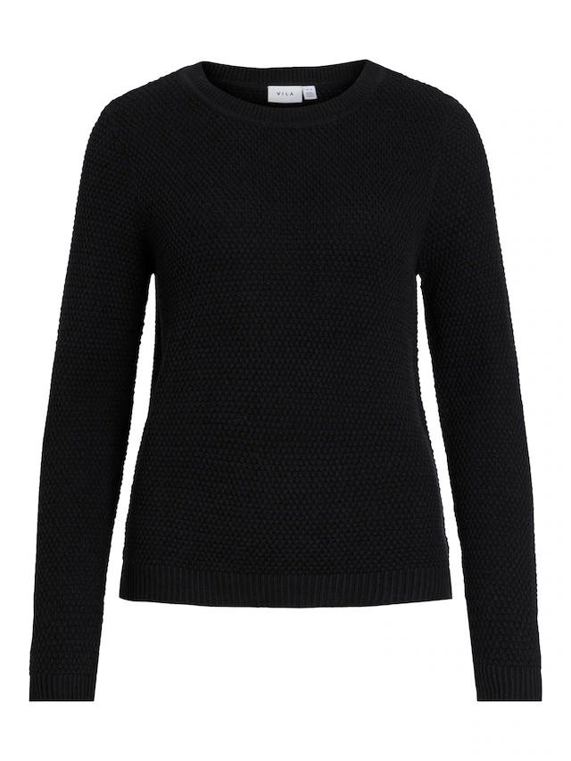 Vila Rundhalspullover »VIDALO O-NECK L/S KNIT TOP- NOOS« Baumwolle, regular fit