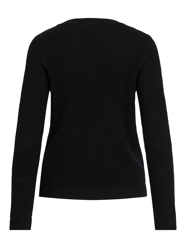 Vila Rundhalspullover »VIDALO O-NECK L/S KNIT TOP- NOOS« Baumwolle, regular fit