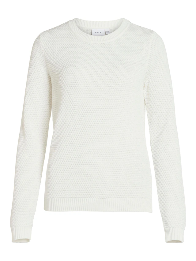 Vila Rundhalspullover »VIDALO O-NECK L/S KNIT TOP- NOOS« Baumwolle, regular fit