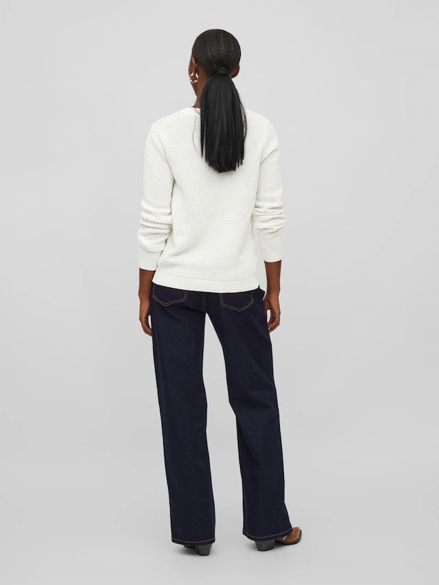 Vila Rundhalspullover »VIDALO O-NECK L/S KNIT TOP- NOOS« Baumwolle, regular fit