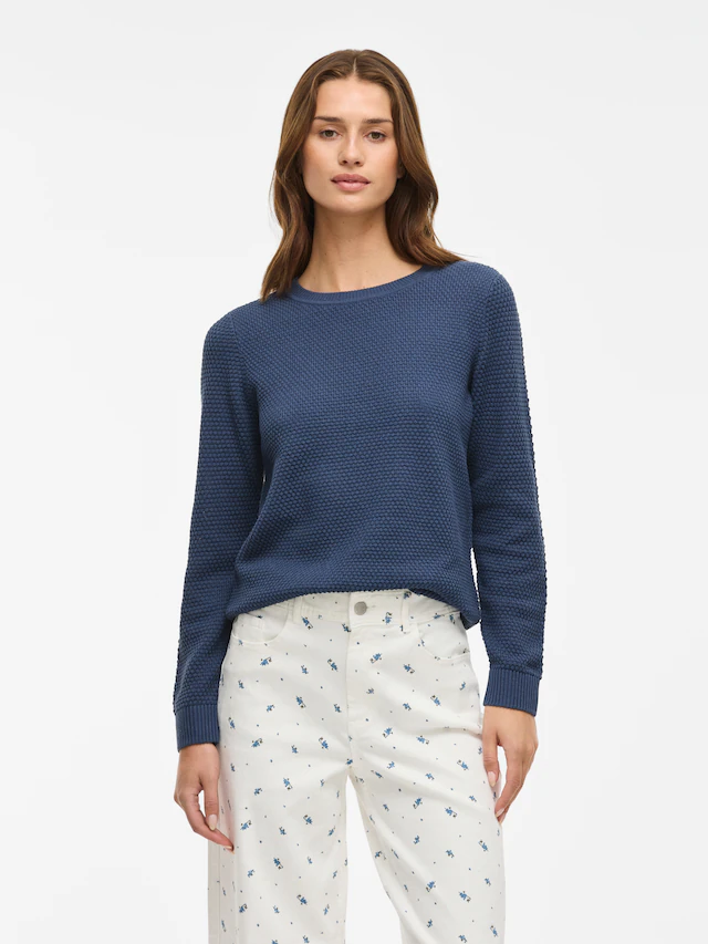Vila Rundhalspullover »VIDALO O-NECK L/S KNIT TOP- NOOS« Baumwolle, regular fit
