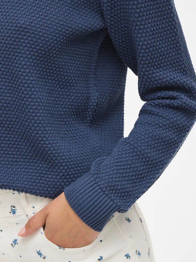 Vila Rundhalspullover »VIDALO O-NECK L/S KNIT TOP- NOOS« Baumwolle, regular fit