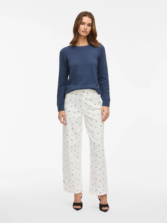 Vila Rundhalspullover »VIDALO O-NECK L/S KNIT TOP- NOOS« Baumwolle, regular fit