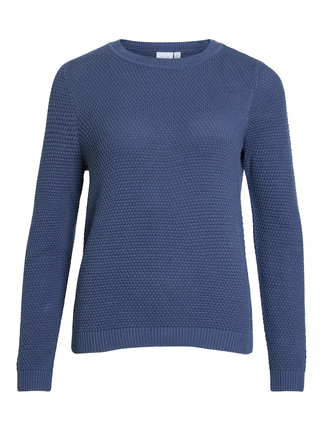 Vila Rundhalspullover »VIDALO O-NECK L/S KNIT TOP- NOOS« Baumwolle, regular fit