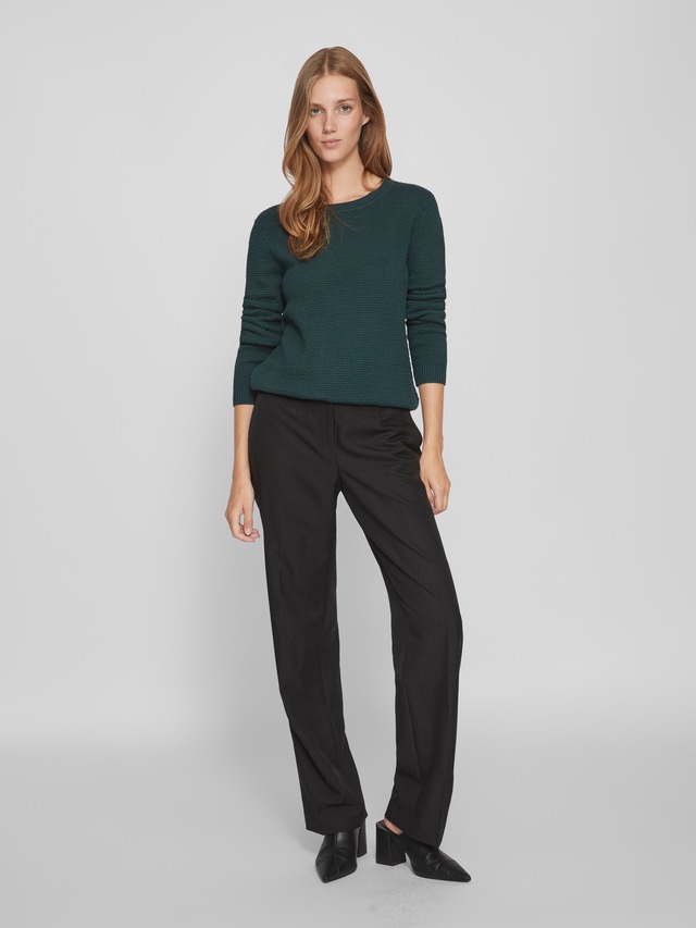 Vila Rundhalspullover »VIDALO O-NECK L/S KNIT TOP- NOOS« Baumwolle, regular fit