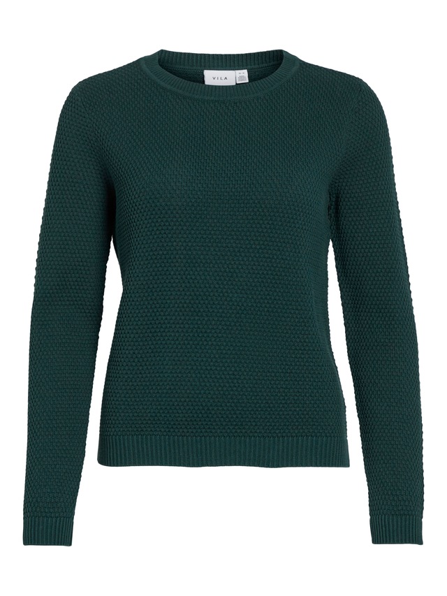Vila Rundhalspullover »VIDALO O-NECK L/S KNIT TOP- NOOS« Baumwolle, regular fit