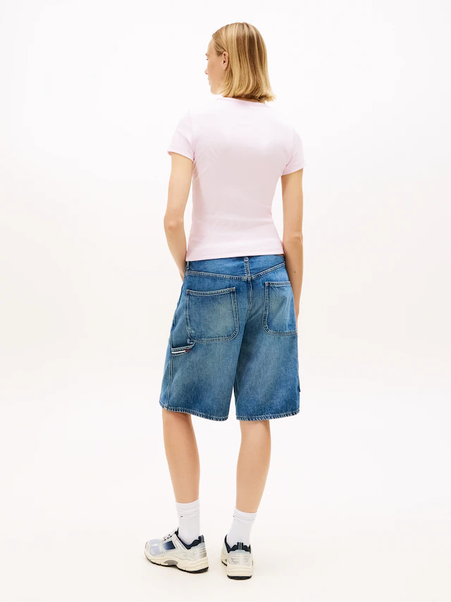 Tommy Jeans Kurzarmshirt »TJW SLIM BADGE RIB TEE« mit gerippter Struktur