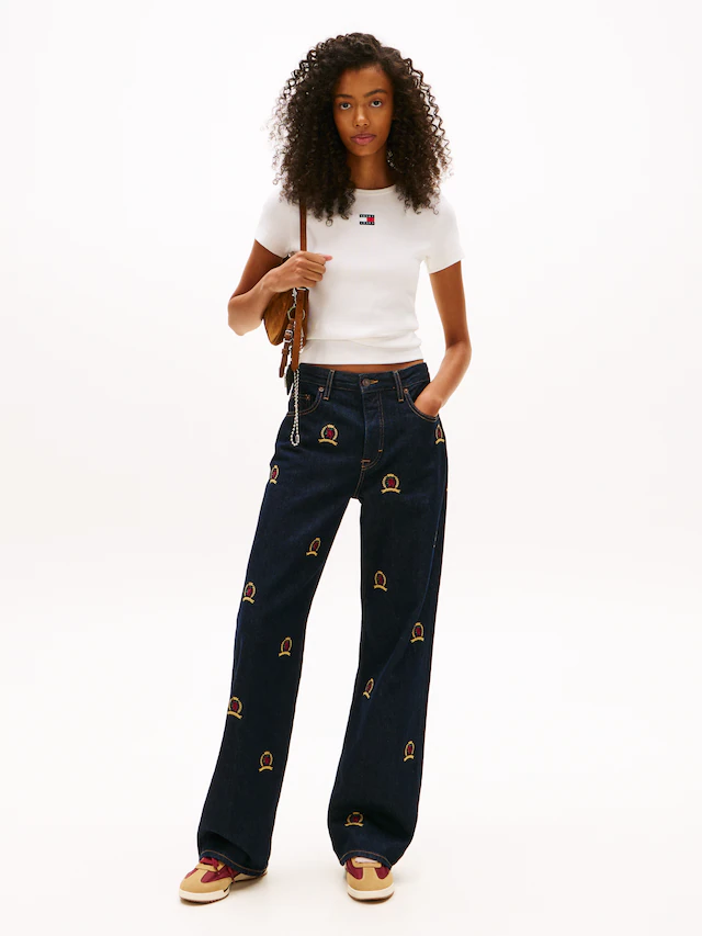 Tommy Jeans Kurzarmshirt »TJW SLIM BADGE RIB TEE« mit gerippter Struktur