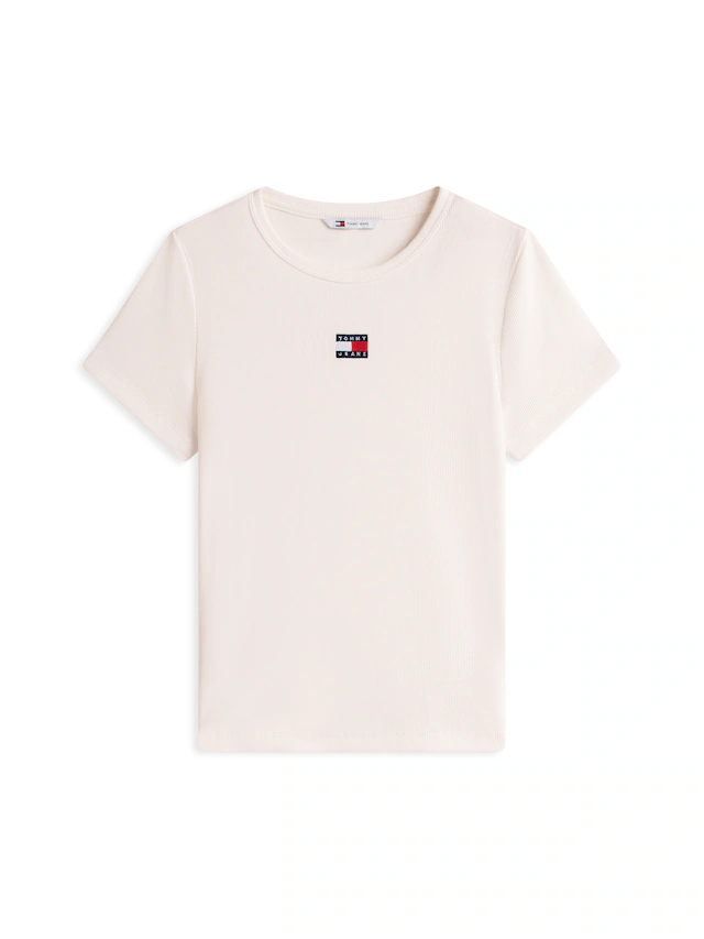 Tommy Jeans Kurzarmshirt »TJW SLIM BADGE RIB TEE« mit gerippter Struktur