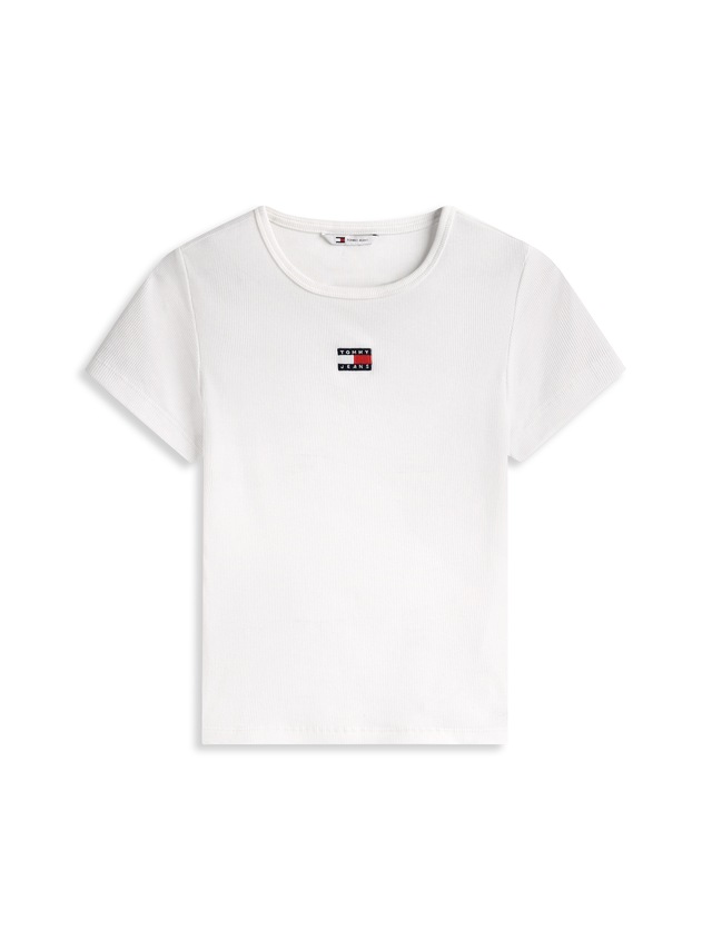 Tommy Jeans Kurzarmshirt »TJW SLIM BADGE RIB TEE« mit gerippter Struktur