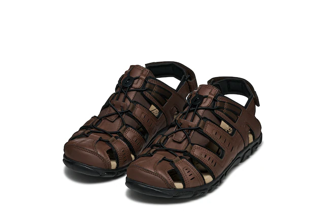 Geox Sandale »UOMO SANDAL STRADA C« , Sommerschuh, Klettschuh, Outdoorsandale, mit Lederfußbett