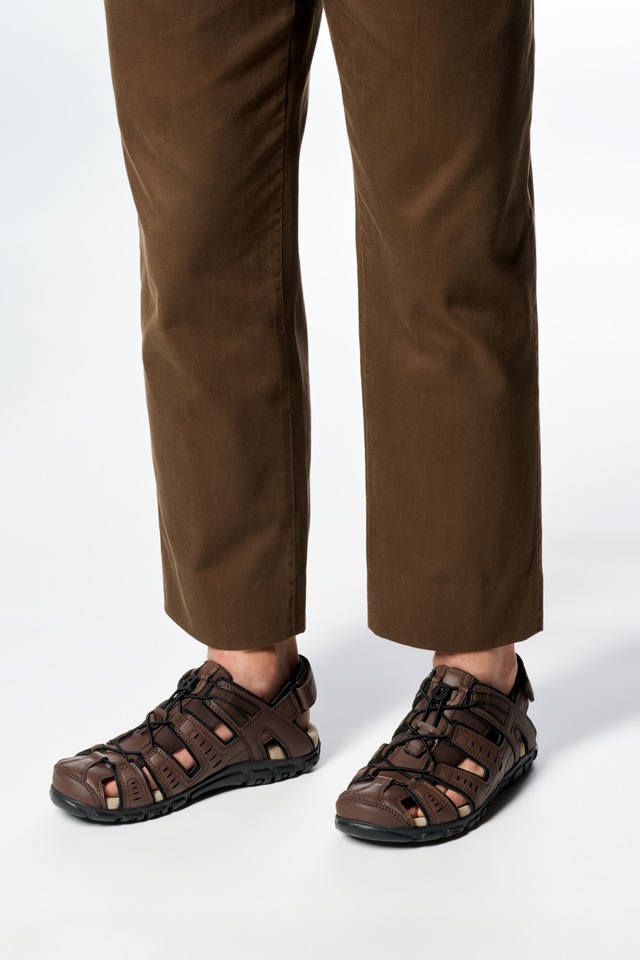 Geox Sandale »UOMO SANDAL STRADA C« , Sommerschuh, Klettschuh, Outdoorsandale, mit Lederfußbett