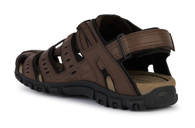 Geox Sandale »UOMO SANDAL STRADA C« , Sommerschuh, Klettschuh, Outdoorsandale, mit Lederfußbett