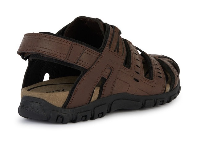 Geox Sandale »UOMO SANDAL STRADA C« , Sommerschuh, Klettschuh, Outdoorsandale, mit Lederfußbett
