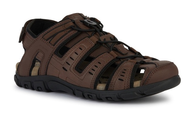 Geox Sandale »UOMO SANDAL STRADA C« , Sommerschuh, Klettschuh, Outdoorsandale, mit Lederfußbett