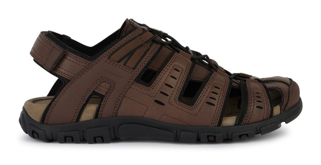 Geox Sandale »UOMO SANDAL STRADA C« , Sommerschuh, Klettschuh, Outdoorsandale, mit Lederfußbett