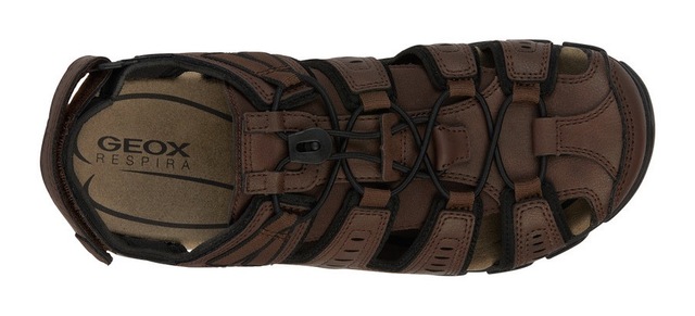 Geox Sandale »UOMO SANDAL STRADA C« , Sommerschuh, Klettschuh, Outdoorsandale, mit Lederfußbett
