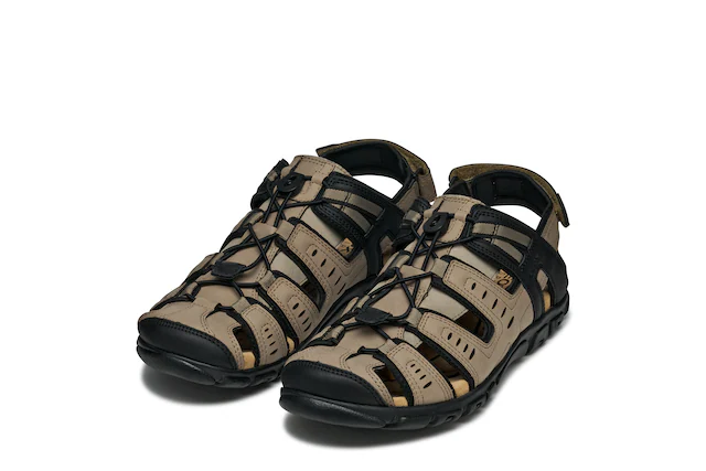 Geox Sandale »UOMO SANDAL STRADA C« , Sommerschuh, Klettschuh, Outdoorsandale, mit Lederfußbett
