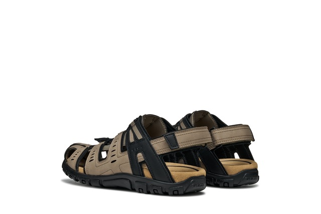 Geox Sandale »UOMO SANDAL STRADA C« , Sommerschuh, Klettschuh, Outdoorsandale, mit Lederfußbett