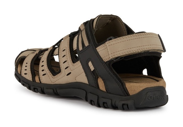 Geox Sandale »UOMO SANDAL STRADA C« , Sommerschuh, Klettschuh, Outdoorsandale, mit Lederfußbett