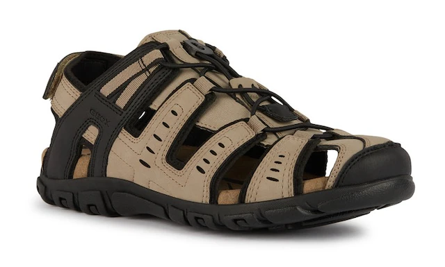 Geox Sandale »UOMO SANDAL STRADA C« , Sommerschuh, Klettschuh, Outdoorsandale, mit Lederfußbett