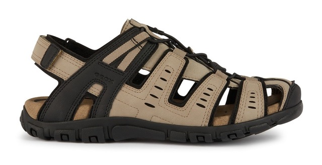 Geox Sandale »UOMO SANDAL STRADA C« , Sommerschuh, Klettschuh, Outdoorsandale, mit Lederfußbett