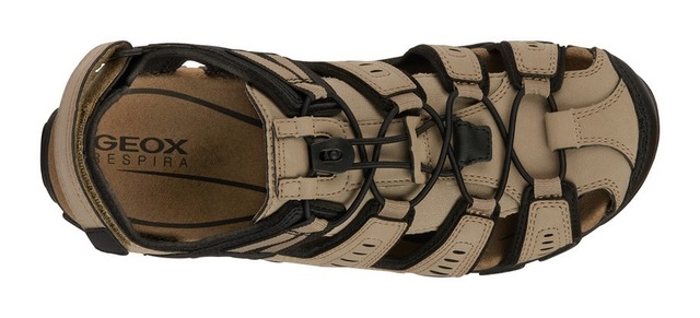 Geox Sandale »UOMO SANDAL STRADA C« , Sommerschuh, Klettschuh, Outdoorsandale, mit Lederfußbett