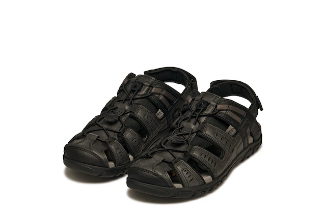 Geox Sandale »UOMO SANDAL STRADA C« , Sommerschuh, Klettschuh, Outdoorsandale, mit Lederfußbett