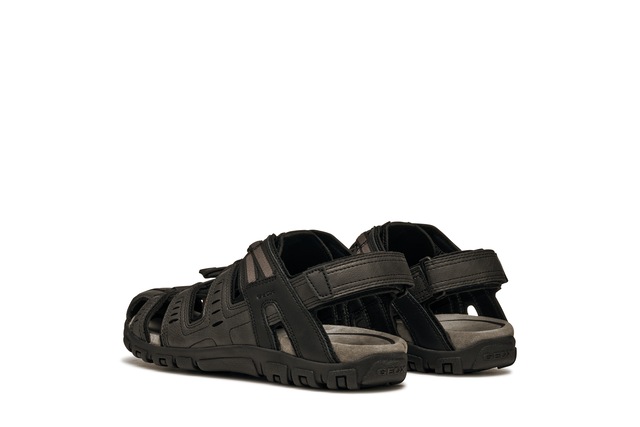 Geox Sandale »UOMO SANDAL STRADA C« , Sommerschuh, Klettschuh, Outdoorsandale, mit Lederfußbett