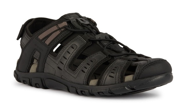 Geox Sandale »UOMO SANDAL STRADA C« , Sommerschuh, Klettschuh, Outdoorsandale, mit Lederfußbett