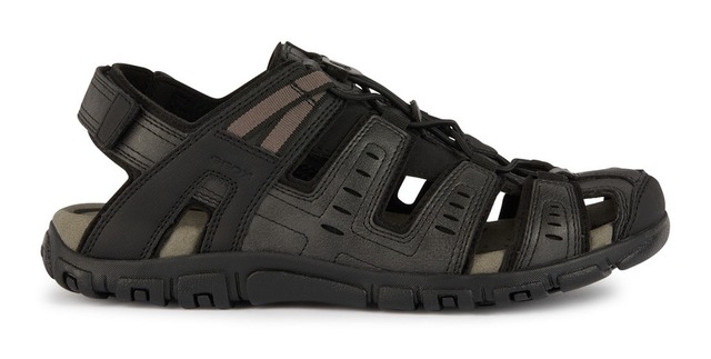 Geox Sandale »UOMO SANDAL STRADA C« , Sommerschuh, Klettschuh, Outdoorsandale, mit Lederfußbett