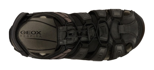 Geox Sandale »UOMO SANDAL STRADA C« , Sommerschuh, Klettschuh, Outdoorsandale, mit Lederfußbett