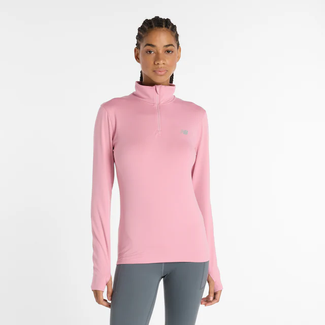 New Balance Laufshirt »SPORT ESSENTIALS SPACE DYE 1/4 ZIP« hochschließender Kragen, mit 1/4-Reißverschluss, Kurzarm